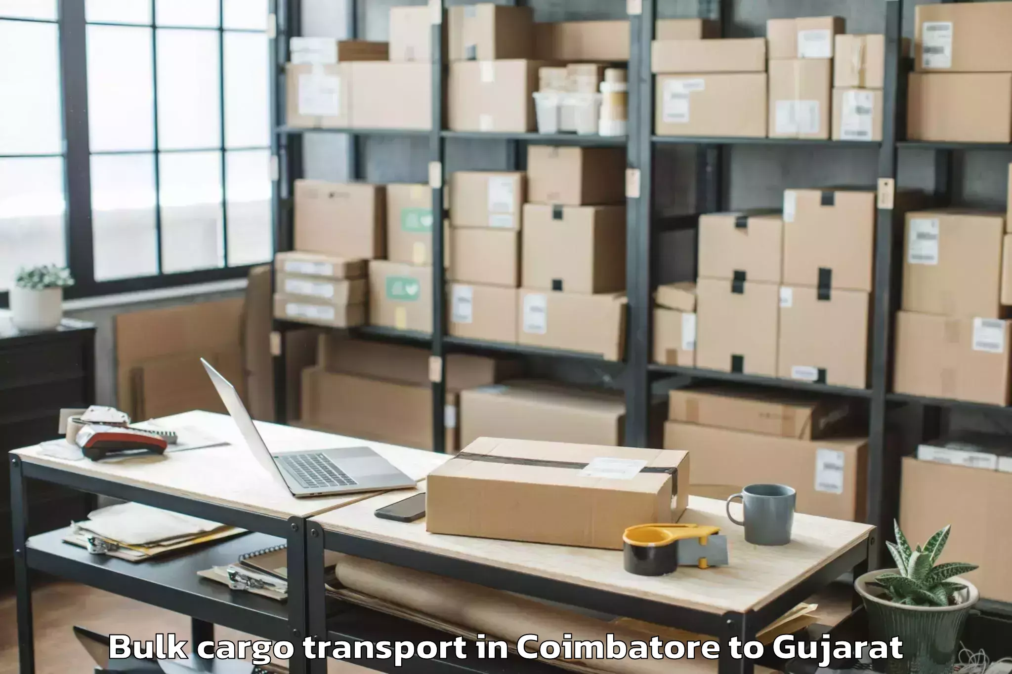 Easy Coimbatore to Jasdan Bulk Cargo Transport Booking